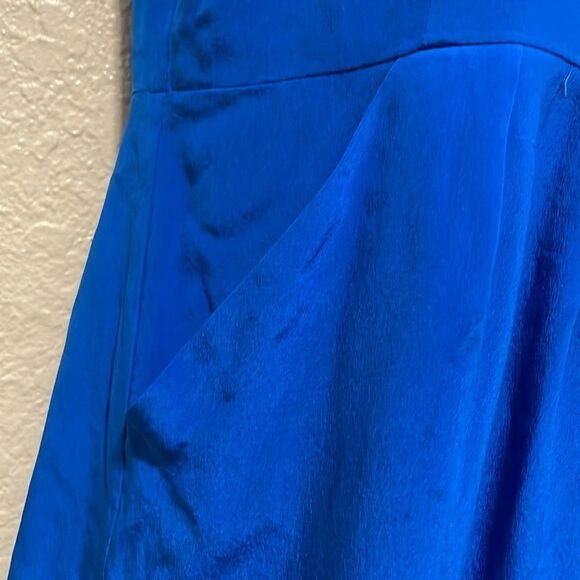 Yumi Kim Minya Royal Blue Silk One Shoulder Mini Dress Size Medium NWT - Picture 6 of 12